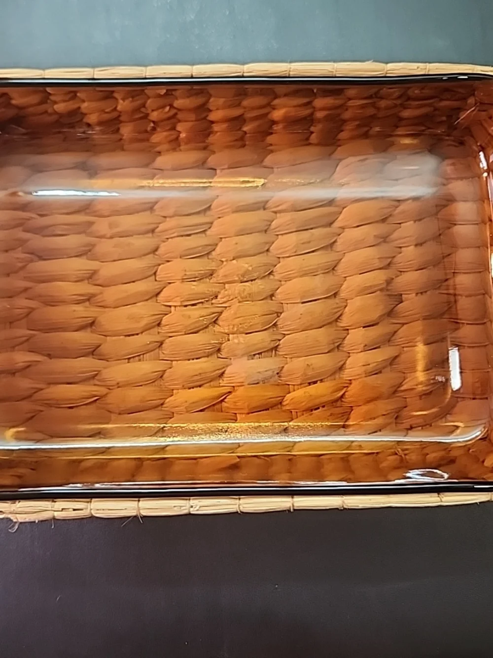 Anchor Hocking Amber-Style Rectangular Glass Tray - Picture 1 of 16